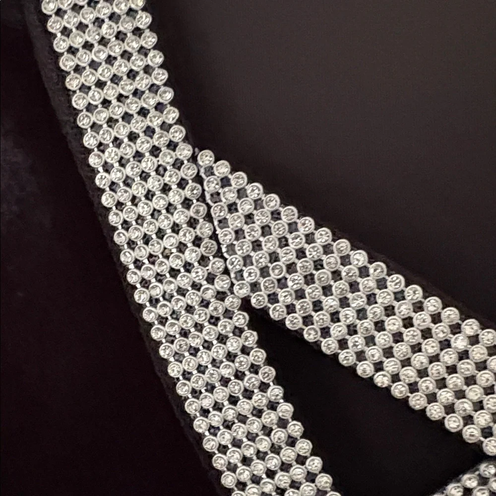 Boston Proper Black Top with Rhinestone V-Neck - Picture 5 of 5